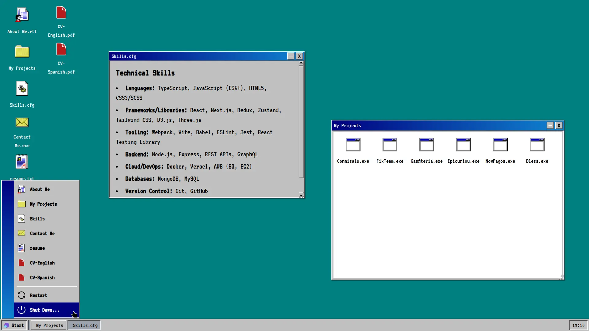 Imagen 1 del proyecto HydrognOS - CV Interactivo