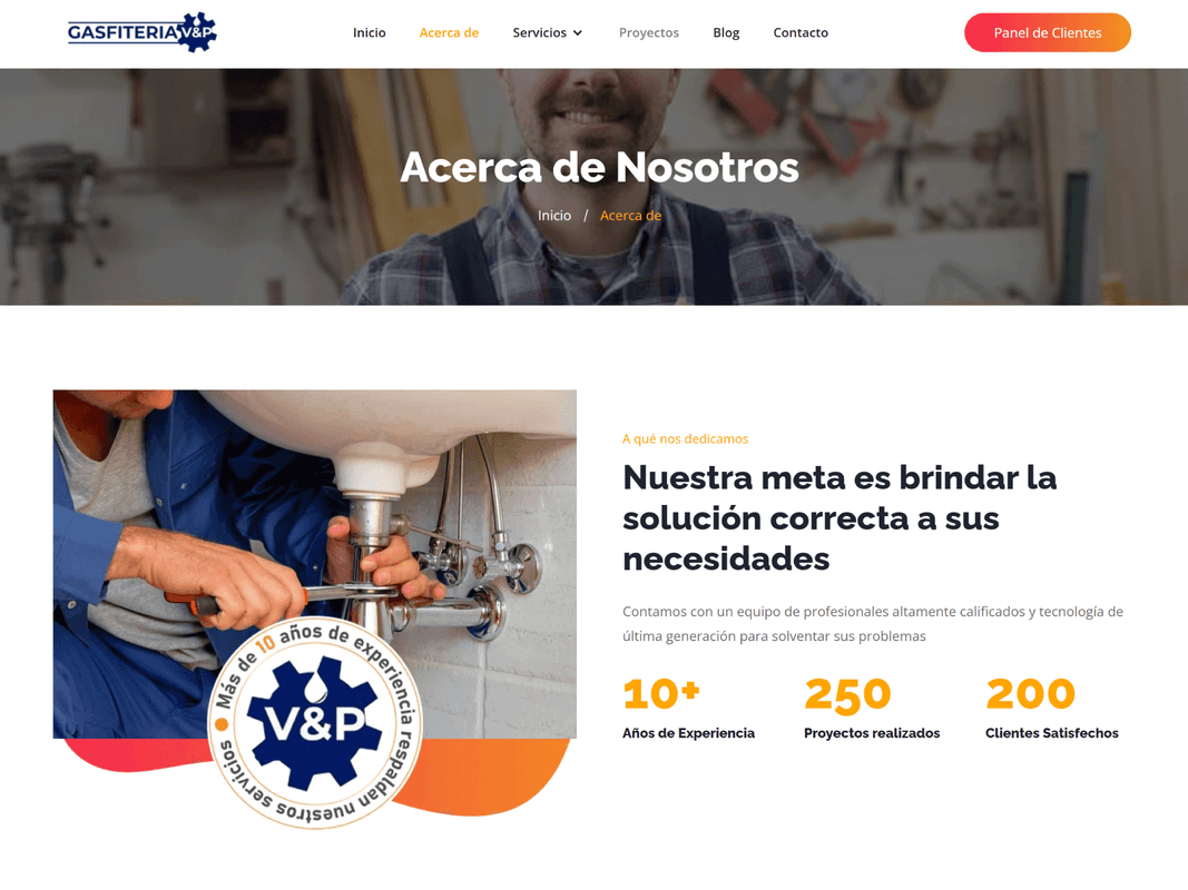 Imagen 2 del proyecto Gasfitería V&P - WebApp